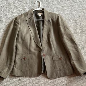 Olive linen blazer size 10
